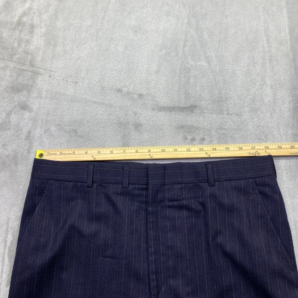 Hart Schaffner Marx‎ Silver Trumpeter Pinstripe Wool Suit Mens Two Piece 45R 36